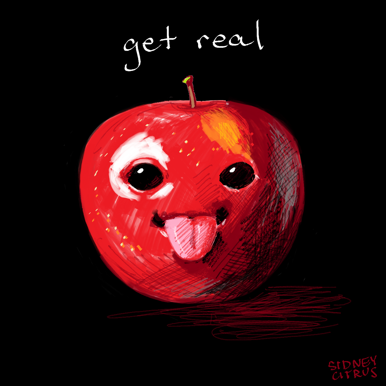 ms paint redraw of that ai baby apple that went viral for a little while (it's so cute...) <i>(I SHOULD CLARIFY THAT I DO NOT ENDORSE THE USE OF GENERATIVE AI)</i>