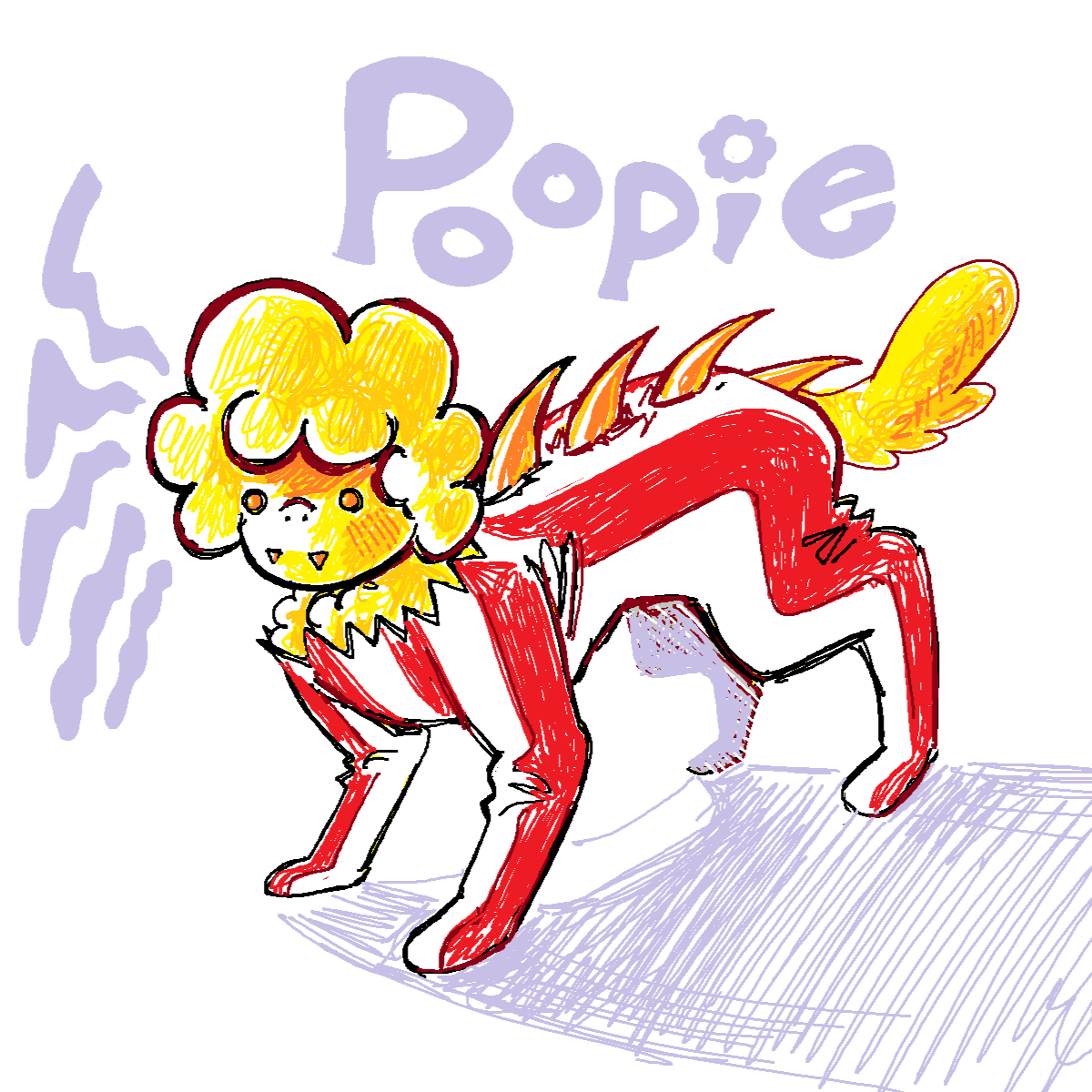 my oc poopie as a demogorgon, specifically a demodog