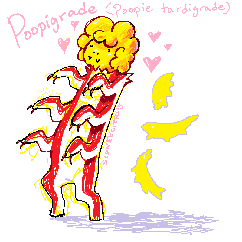 my oc poopie as a tardigrade-type creature