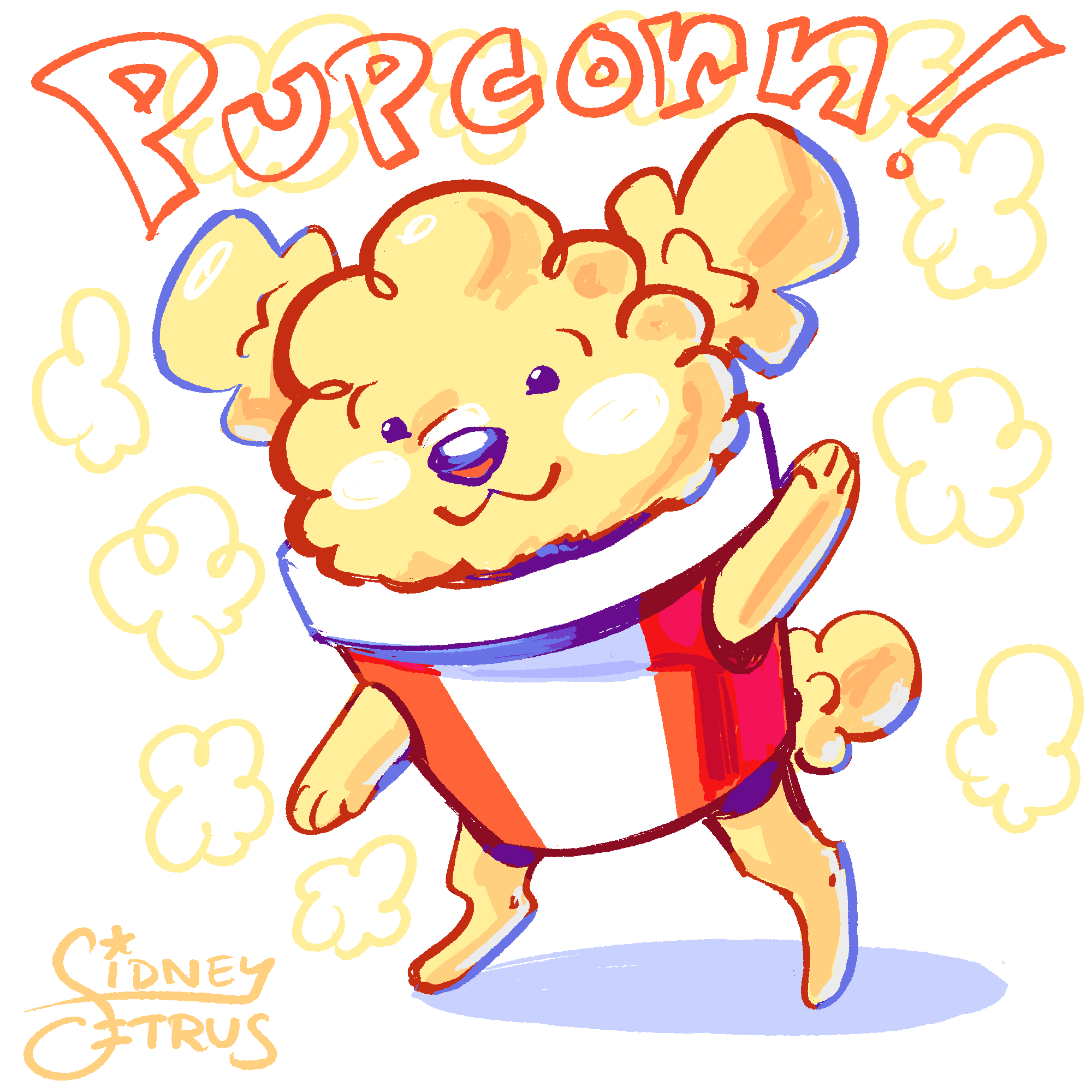ArtFight attack for Stephasocks of her character, Pupcorn