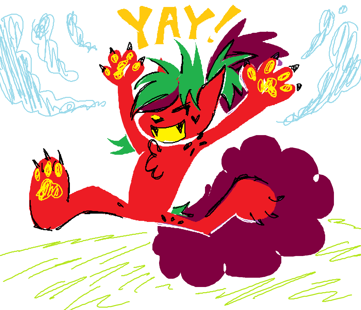 ArtFight attack for dishbug of his character, strawbaray